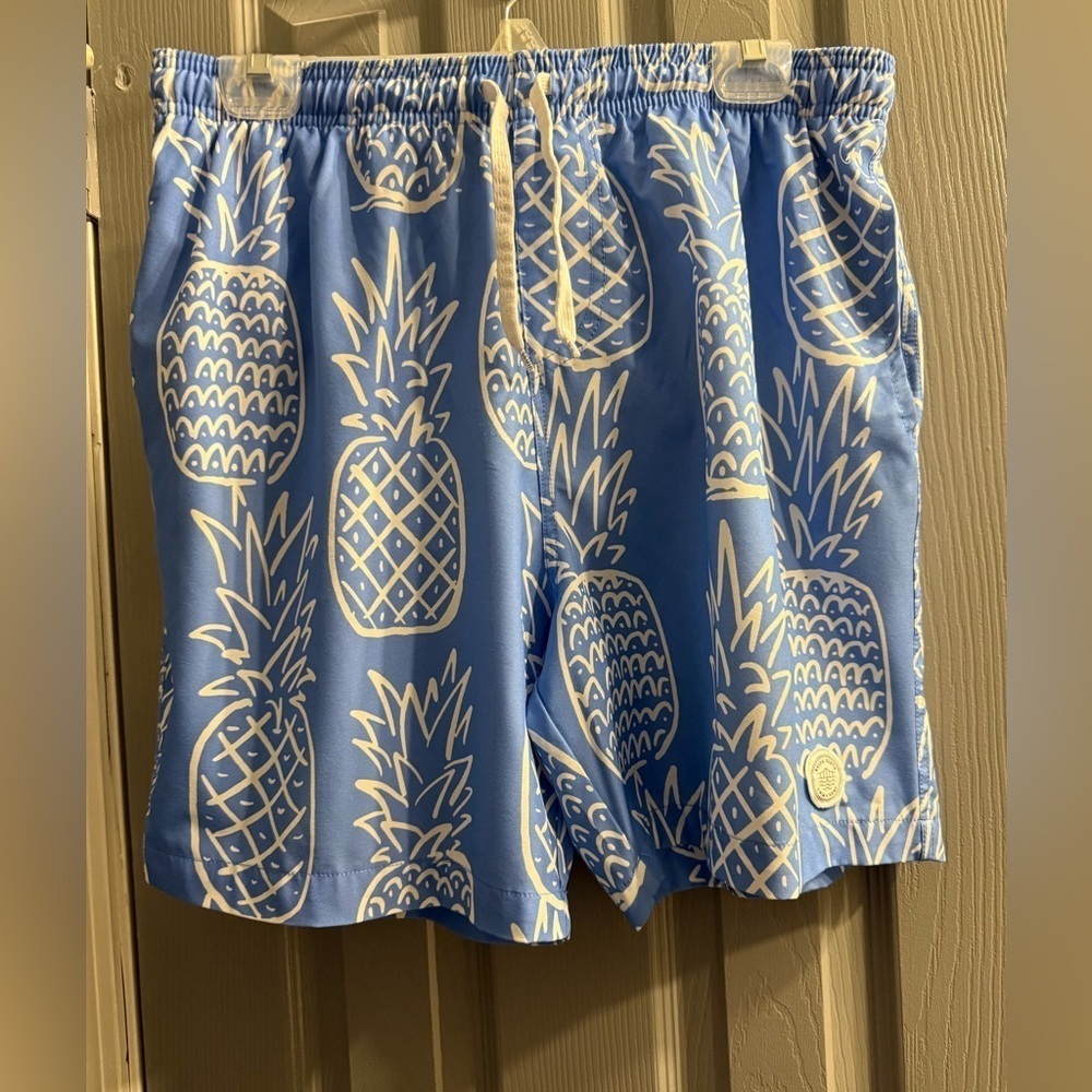 Brooklyn Cloth Mens Swim Trunks elastic waist front pockets Size Large